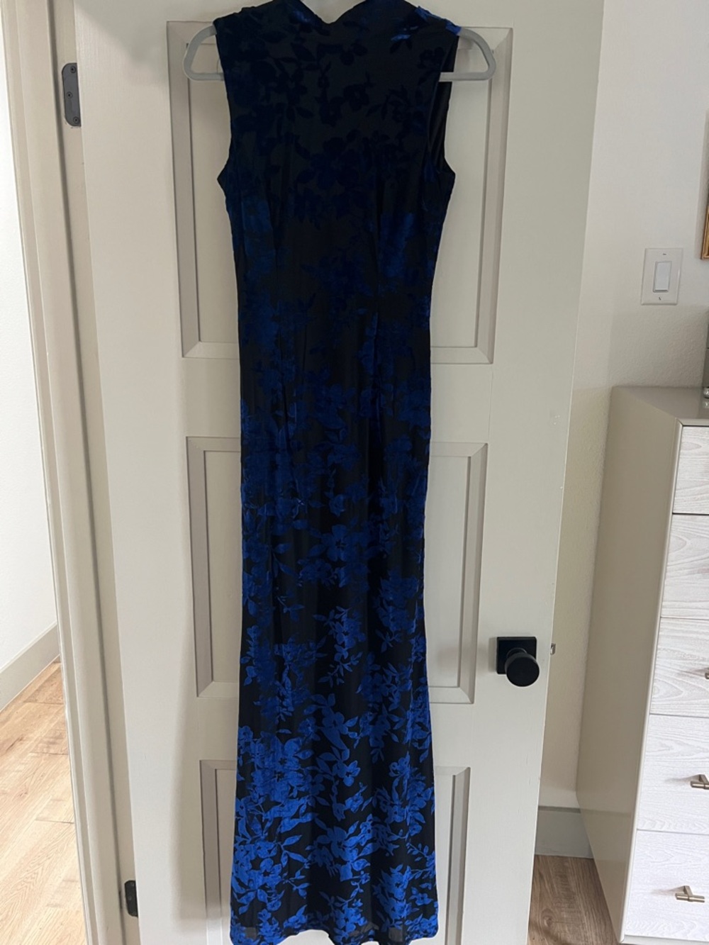 Lulu's Black and Blue Floral Maxi Dress
